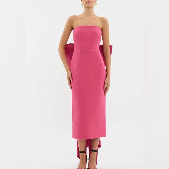 Rebecca Vallance Anais Bow Midi Dress in Rose Pink Aus 6/US 2 - Picture 10 of 14